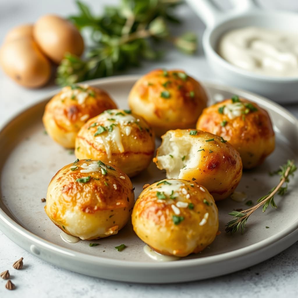 Bulete de cartofi cu cașcaval și ierburi aromatice