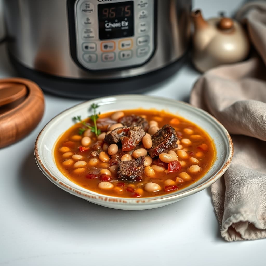 Ciorbă de Fasole cu Afumătură în Oala Sub Presiune